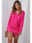 Fuchsia ruffled shirt dress FG641 - Online store - Boutique